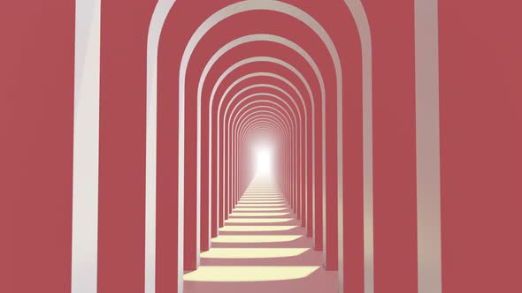 In To Door Abstract Pastel Color Geometry Tunnel 01 4K alt