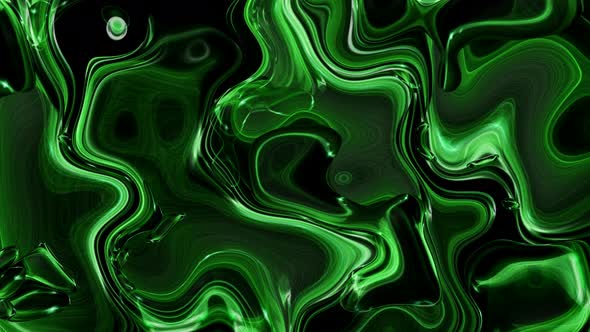 Green Color Shiny Wave Motion Marble Liquid Animated Background