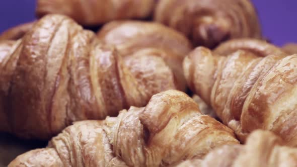 Freshly Baked Croissants on the Breakfast Table