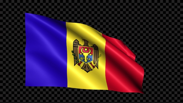 Moldova Flag Blowing In The Wind