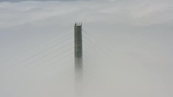 Aerial View of the Top of the Pylons of the Russian Bridge