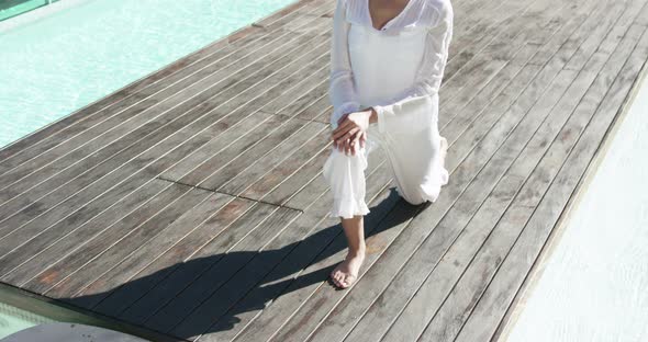 Beautiful woman performing yoga