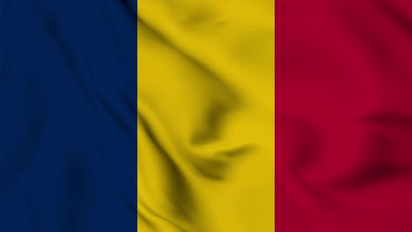 Chad flag seamless closeup waving animation