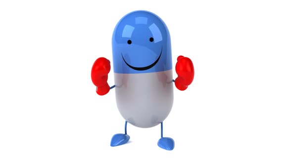Fun 3D cartoon pill fighting alt