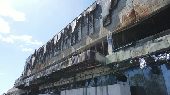 War in Ukraine  Destroyed Building of a Shopping Center in Bucha