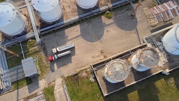 Oil tanks in port