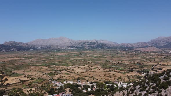 Landscape of High Hills in Crete on the Background of the Sky