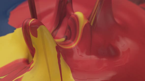 Paint bouncing and making splashes. Slow Motion. Unedited version included. alt