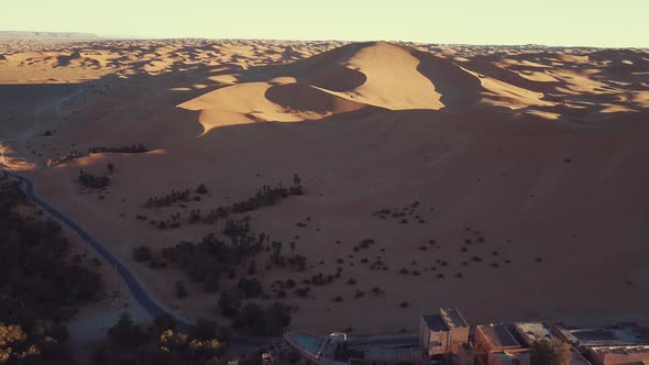 Aerial View Of The Authentic Ancient Taghit In The Sahara Desert, Algeria