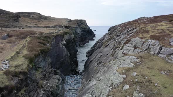 Aerial View of the Coastline at Dawros in County Donegal  Ireland