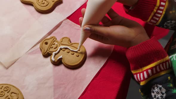 Top View of a Little African American Girl in a New Years Print Sweater Decorates a Traditional