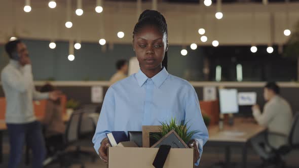 Portrait of Jobless African American Female Emloyee Fired From Work