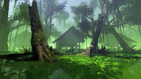 Houses Standing In The Rainforest