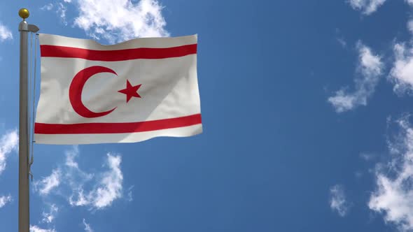 Northern Cyprus Flag On Flagpole