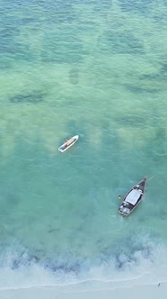 Vertical Video of the Ocean Near the Coast of Zanzibar Tanzania