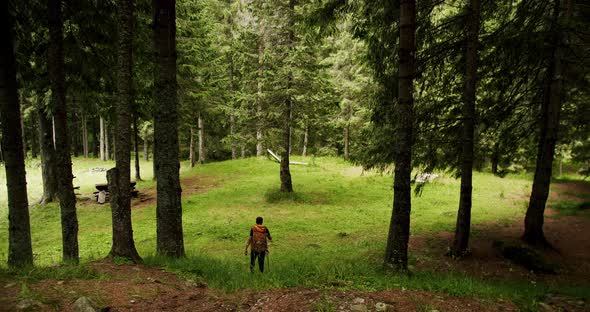 Inspiring Wanderlust Motivational Shot of Travel Blogger or Influencer Walk