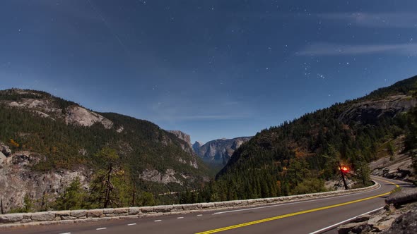 Yosemite Road Stars Time Lapse