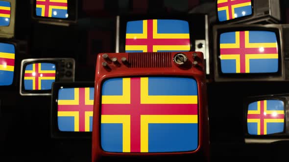 Flag of Åland and Retro TVs.