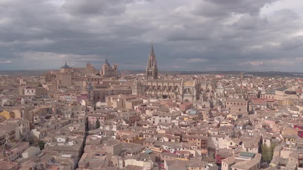 Aerial view of Toledo with the Cathedral