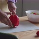 Woman Is Cutting Red Sweet Pepper - VideoHive Item for Sale