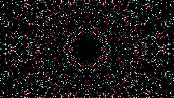 abstract lines colorfull light shining round shape in center, black background alt