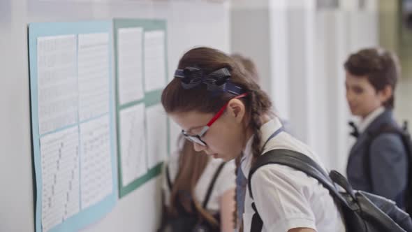 Serious Schoolgirl Hurrying up to Lessons alt