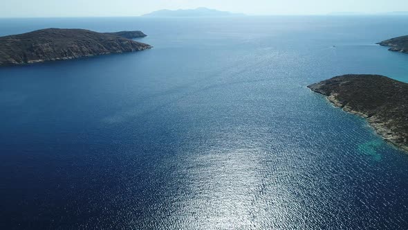 Serifos island in the Cyclades in Greece seen from the sky