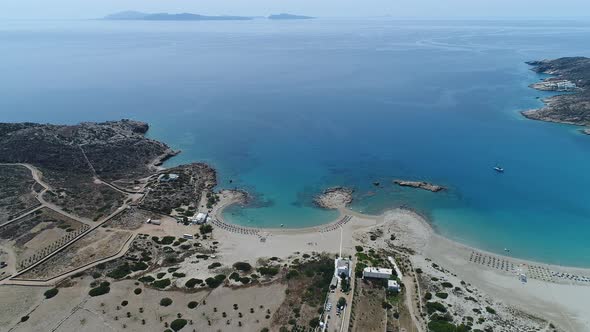 Ios island in the Cyclades in Greece seen from the sky