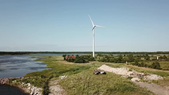 Beautiful Windmill Turbines Estonia Virtsu Park