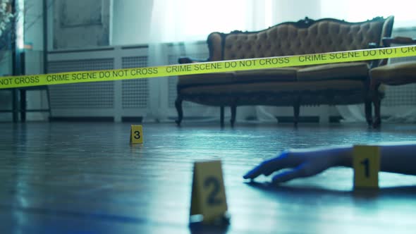 Closeup of a Crime Scene in a Deceased Person's Home.