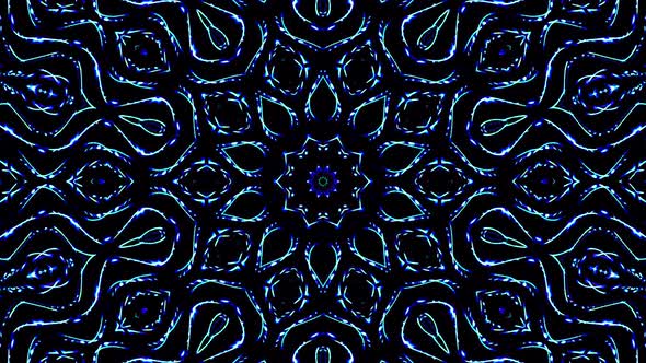 Bright abstract light governing blue color, kaleidoscope