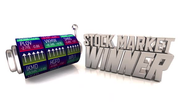 Stock Market Winner Slot Machine Investment Jackpot 3d Illustration