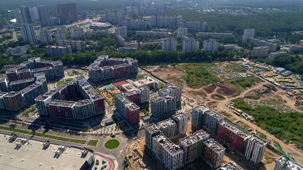 Drone Aerial View Modern Building Residential Complex Respublika Construction