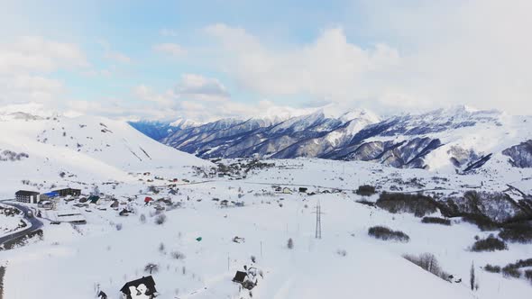 Caucasus Mountains Panorama In Georgia