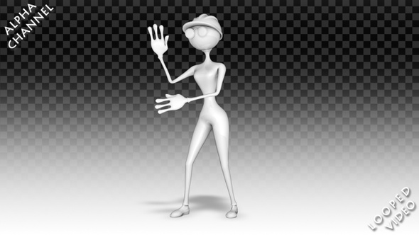 3D Woman Character - Cartoon Robot Dance