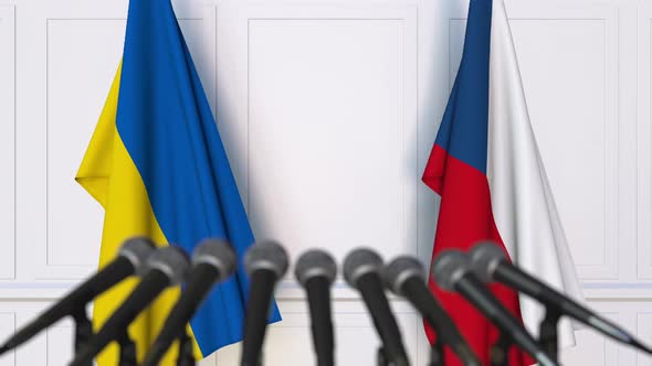 Flags of Ukraine and the Czech Republic at International Meeting alt