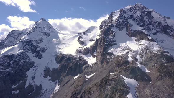 Aerial of Beautiful Mountains With Snow Peaks