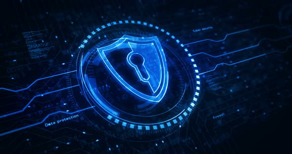 Cyber security and digital network protection symbol concept alt