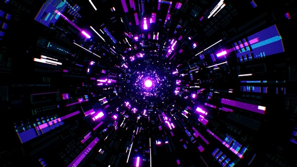 Purple Light Futuristic Vj Tunnel Loop 4K
