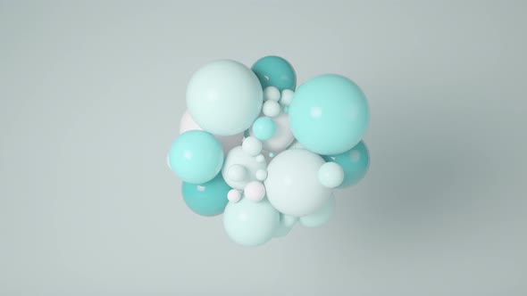 Blue Dancing Spheres 3D Animation