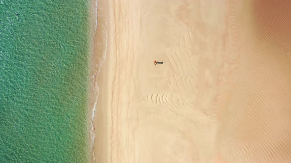 Dramatic Aerial Coastal View with Calm Sea