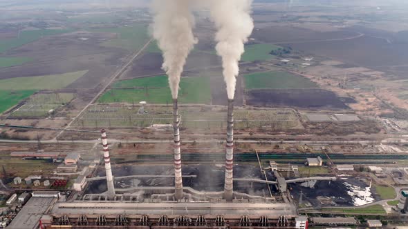 Slow Motion of Exhaust Gas Produced at Power Plant