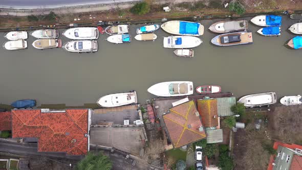 Istanbul Bosphorus Canal Aerial View 