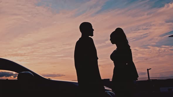 Couple Silhouette at Sunset