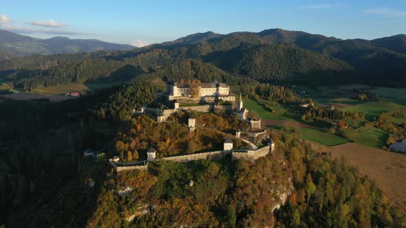 Aerial View Of Wellknown Medieval Castle Hochosterwitz 13