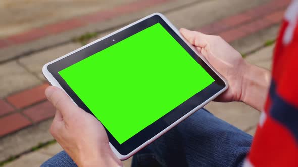 Green Screen Tablet Footage Full HD