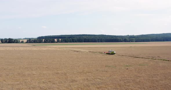 Agriculture Harvester Harvesting Field Aerial View