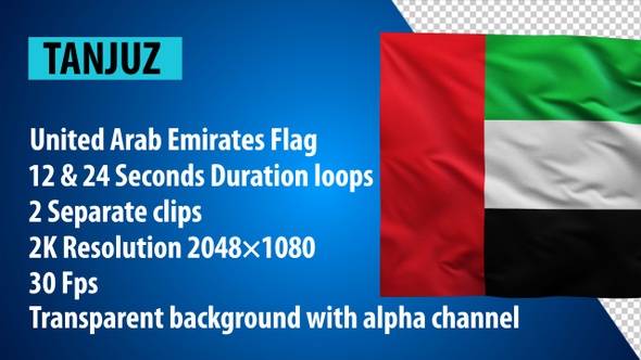 United Arab Emirates (UAE) Flag 2K