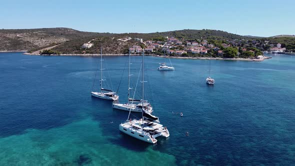 Yachts Anchored in Croatia