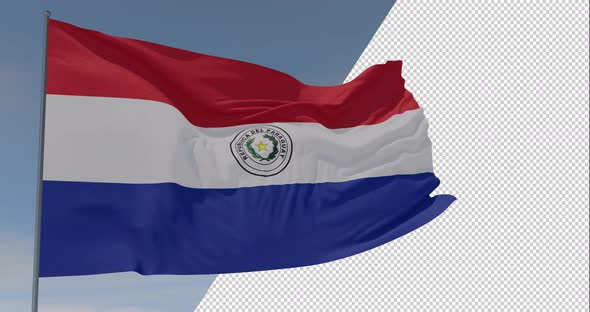 flag Paraguay patriotism national freedom, seamless loop, alpha channel